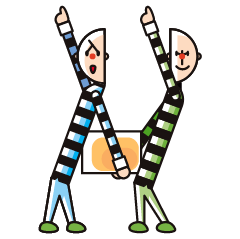 ハン兄弟　ハンニュウ（青）・ハンシュツ（緑）